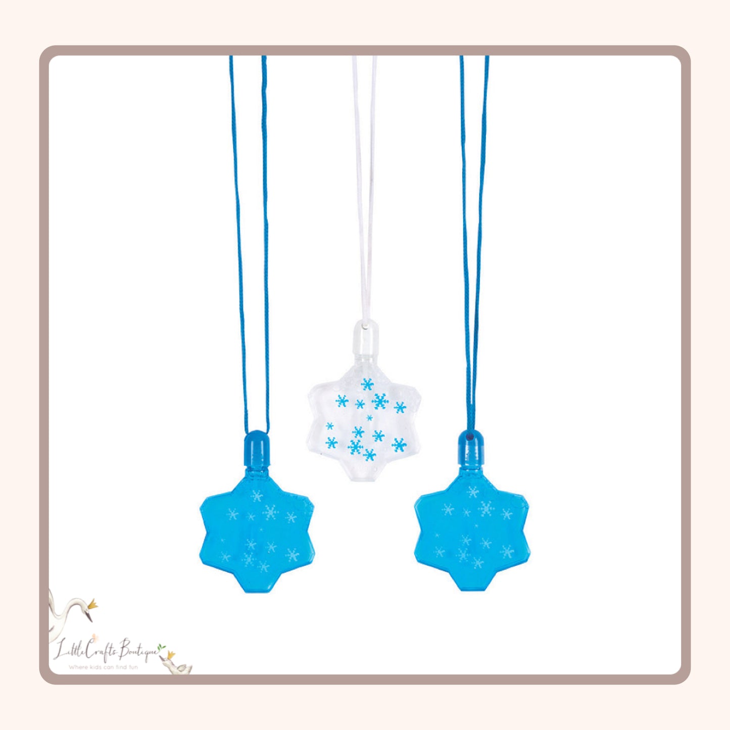 Winter Snowflake Bubble Bottle Necklace