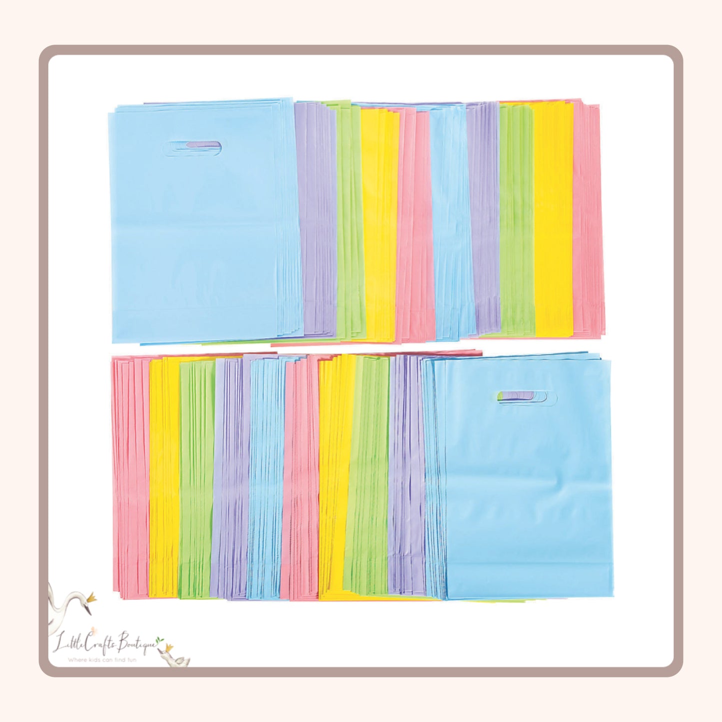 Pastel Plastic Bag - 50Pc