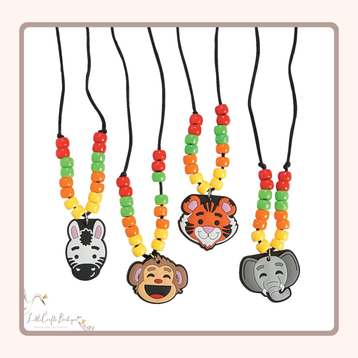 ZOO ANIMAL BEAD NECKLACE CRAFT KIT