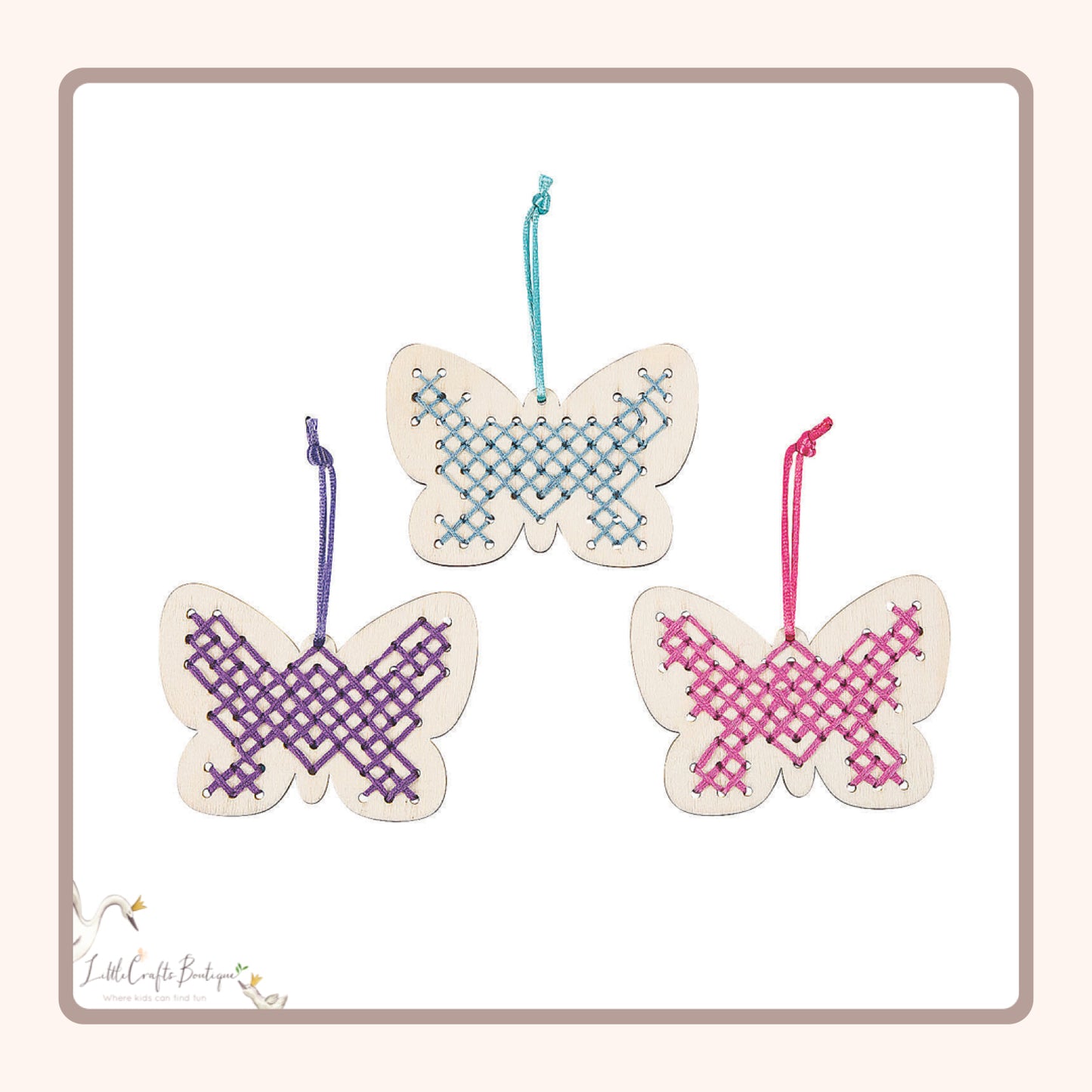 Butterfly Cross Stitch wood Craft Kit