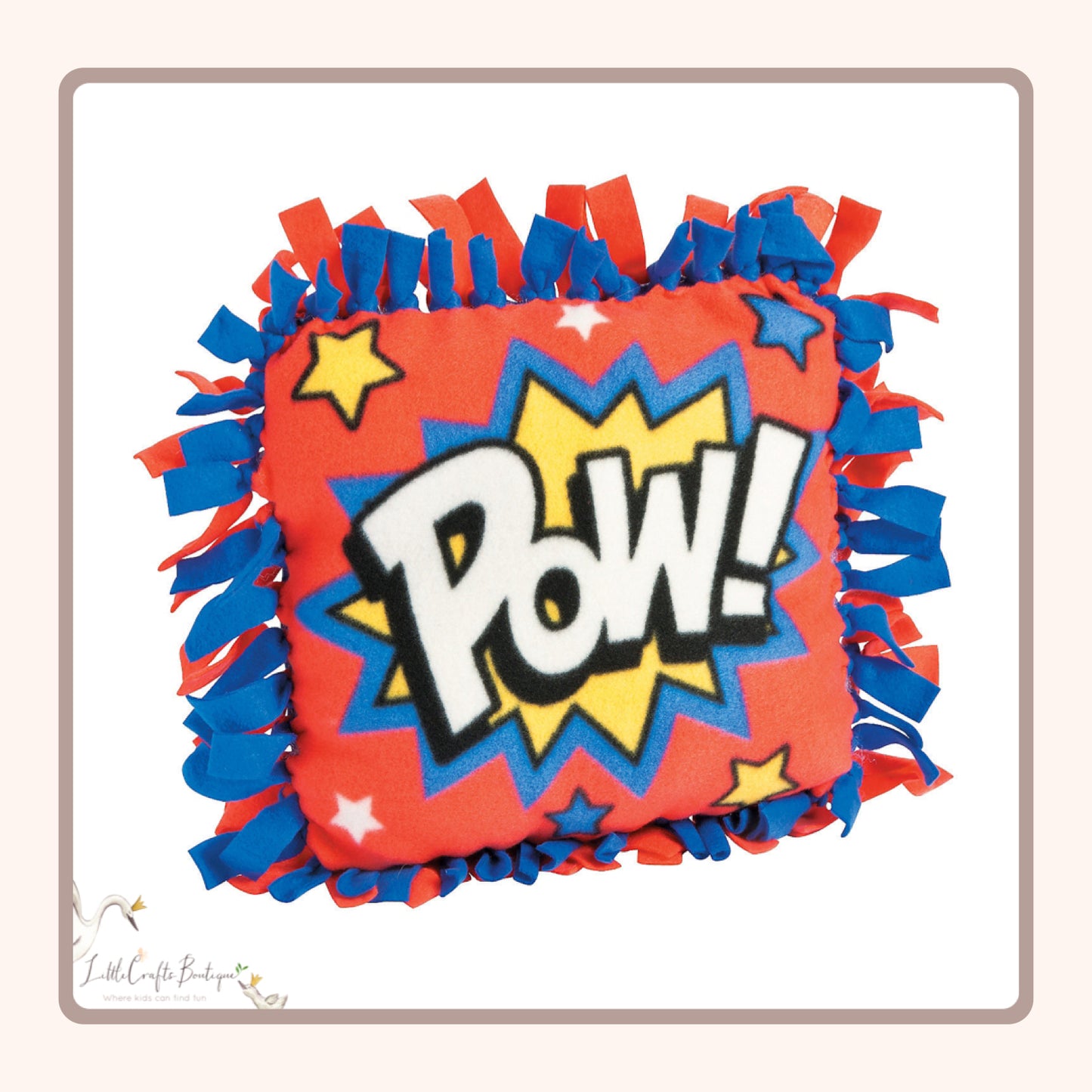 SUPERHERO FLEECE TIED PILLOW CRAFT KIT