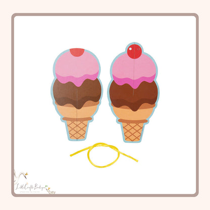 3D Ice Cream Cone With Stickers Craft Kit