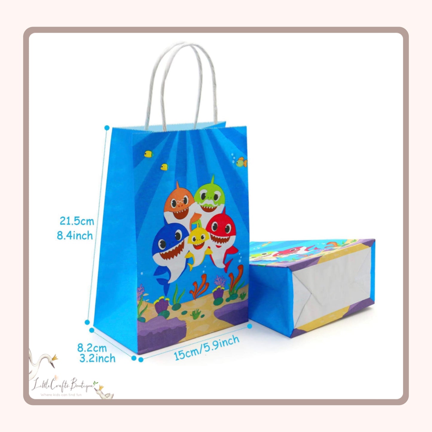 Baby shark paper bag - 12Pc