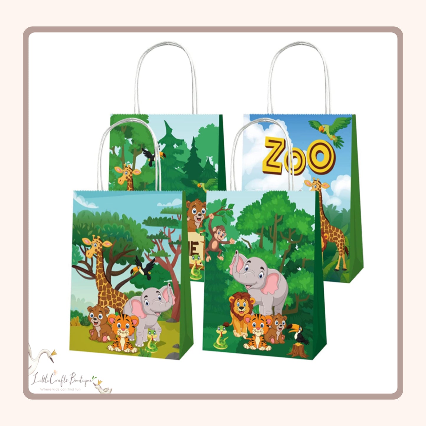 Zoo animal paper bag - 9Pc