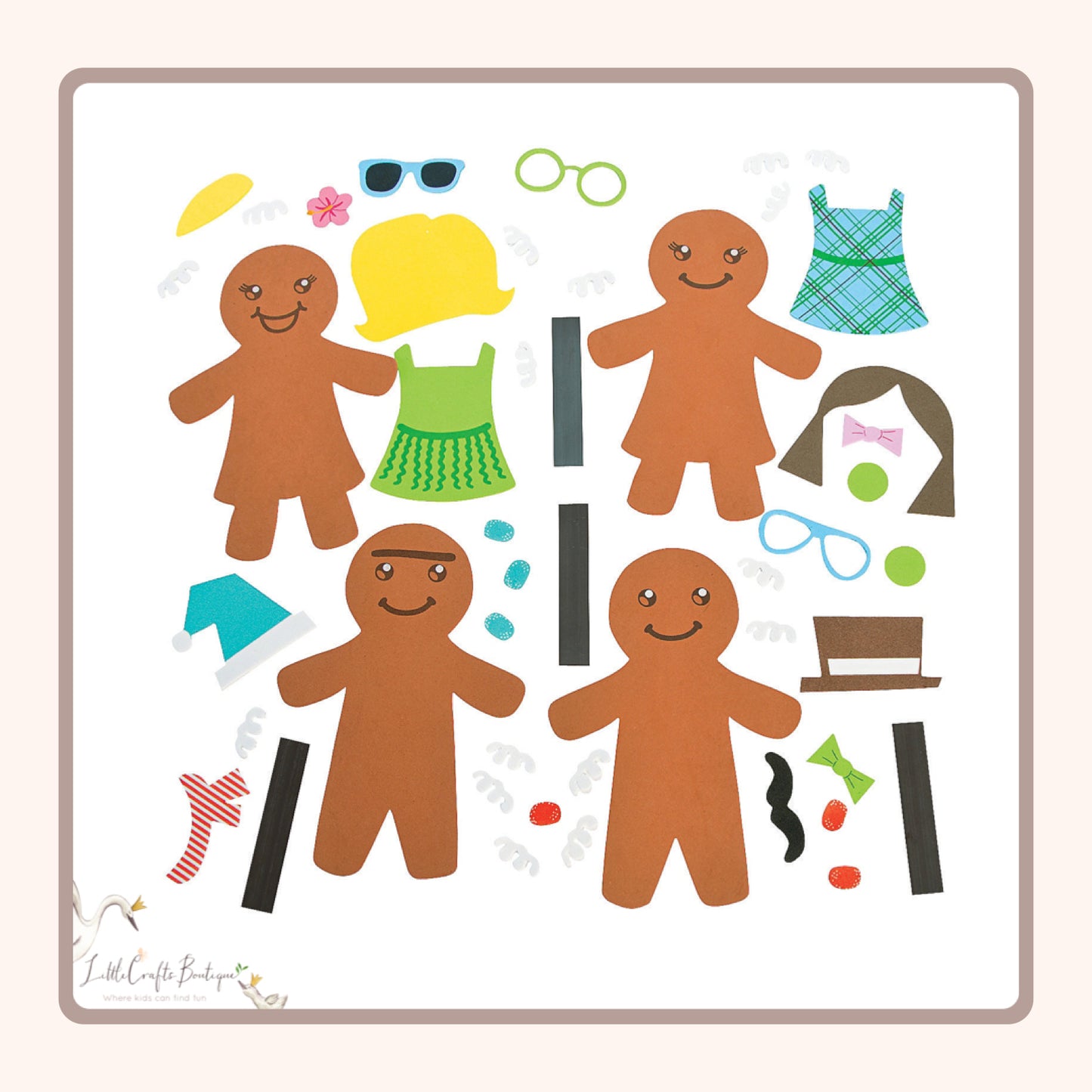 Silly Gingerbread Magnet Craft Kit