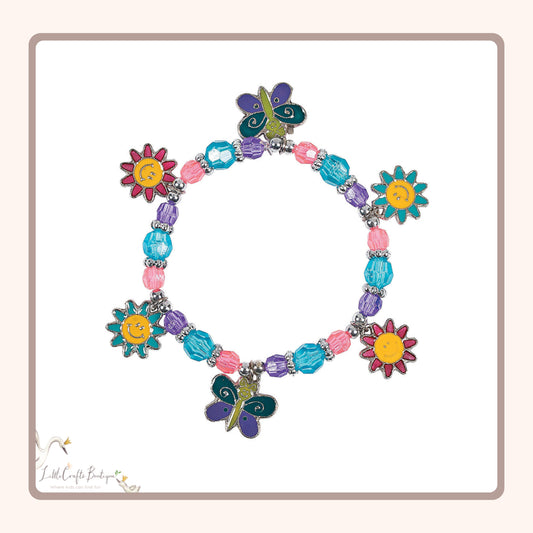 Beaded Butterfly & Daisy Charm Bracelet Craft Kit