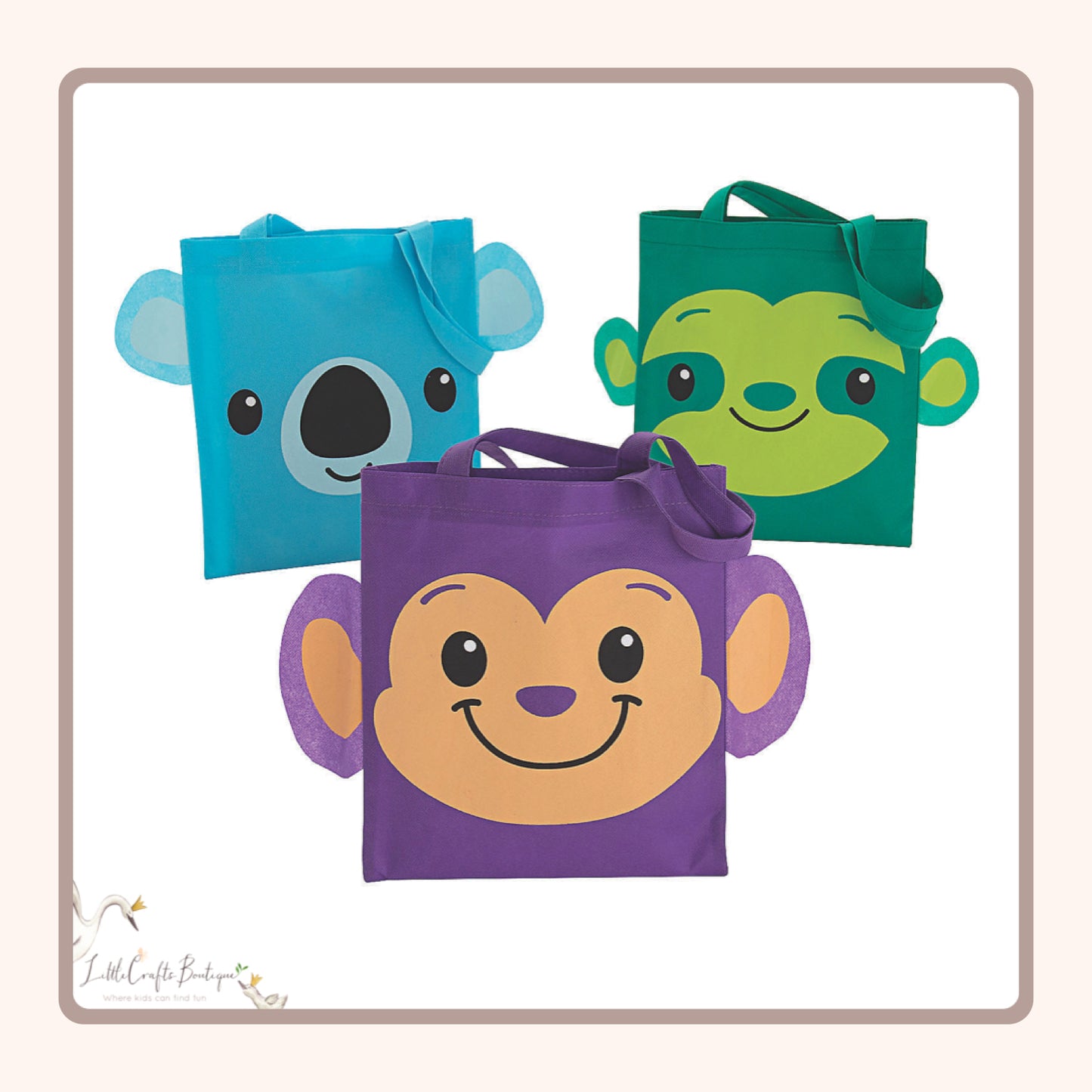 MONKEY KOALA SLOTH SHAPED TOTE BAG