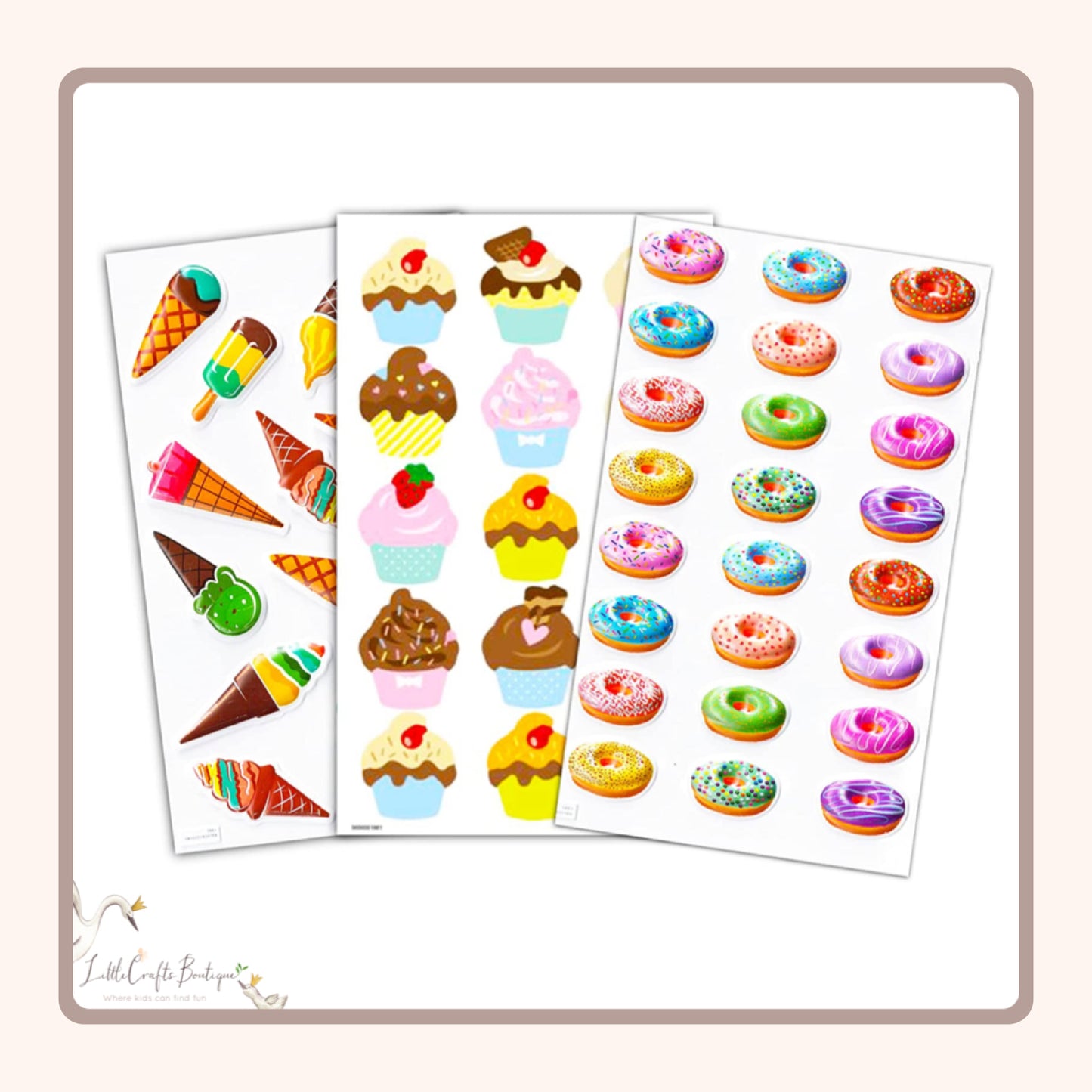 Ice cream stickers sheet