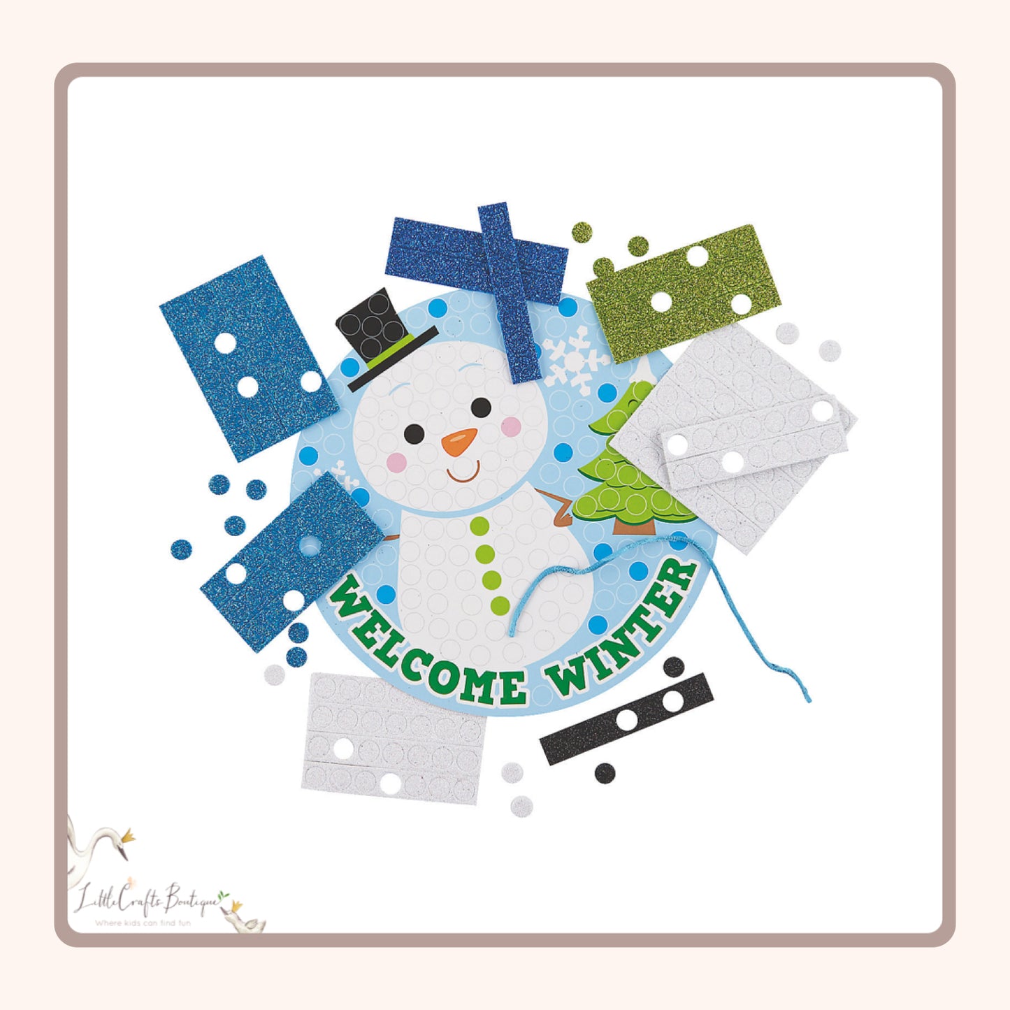 Snowman Glitter Mosaic Craft Kit