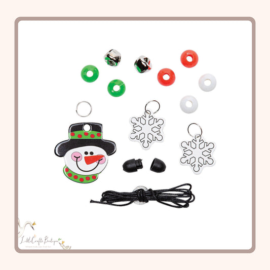 Beaded Snowman Necklace Craft Kit