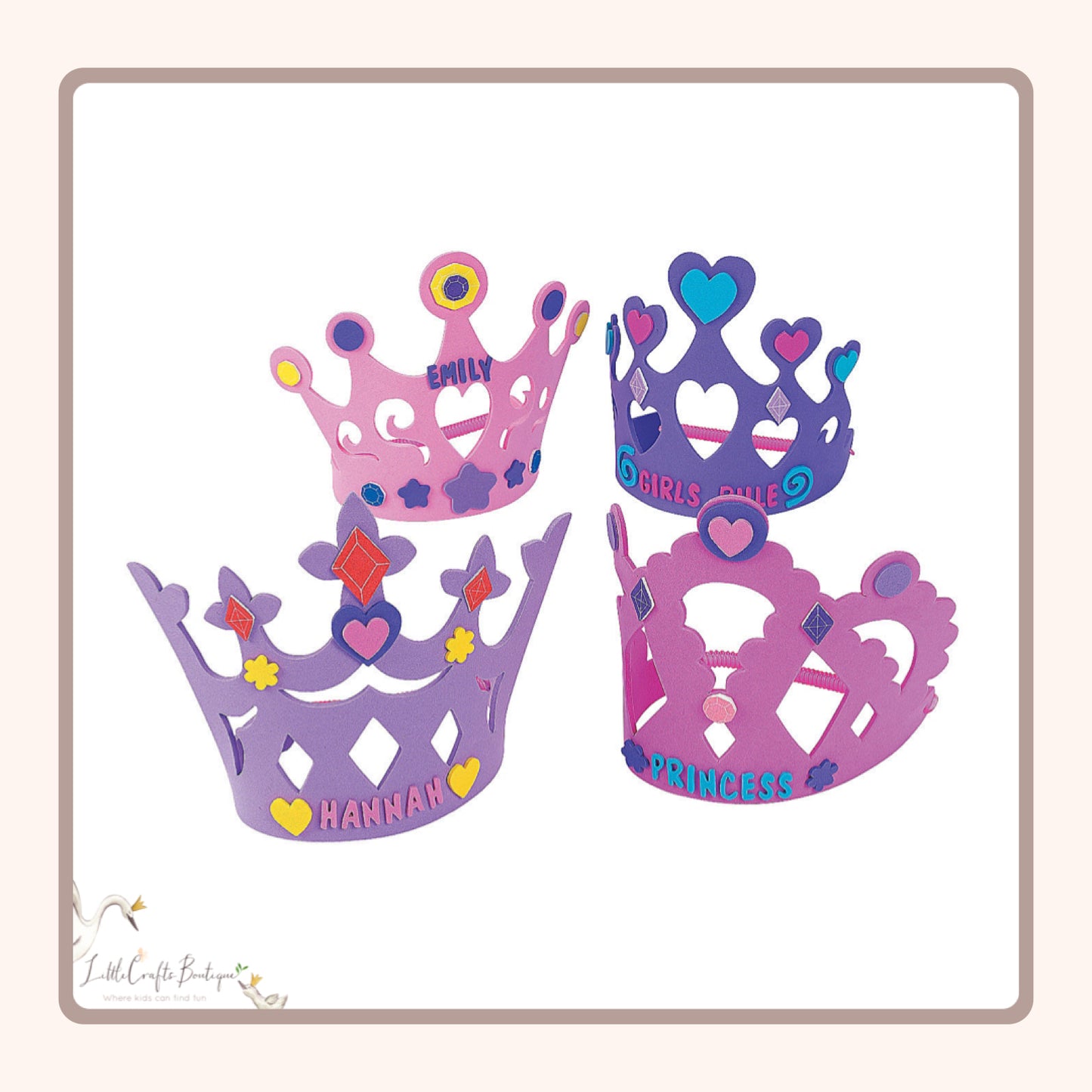 FABULOUS FOAM PRINCESS CROWNS (2 crowns)