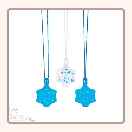 Winter Snowflake Bubble Bottle Necklace