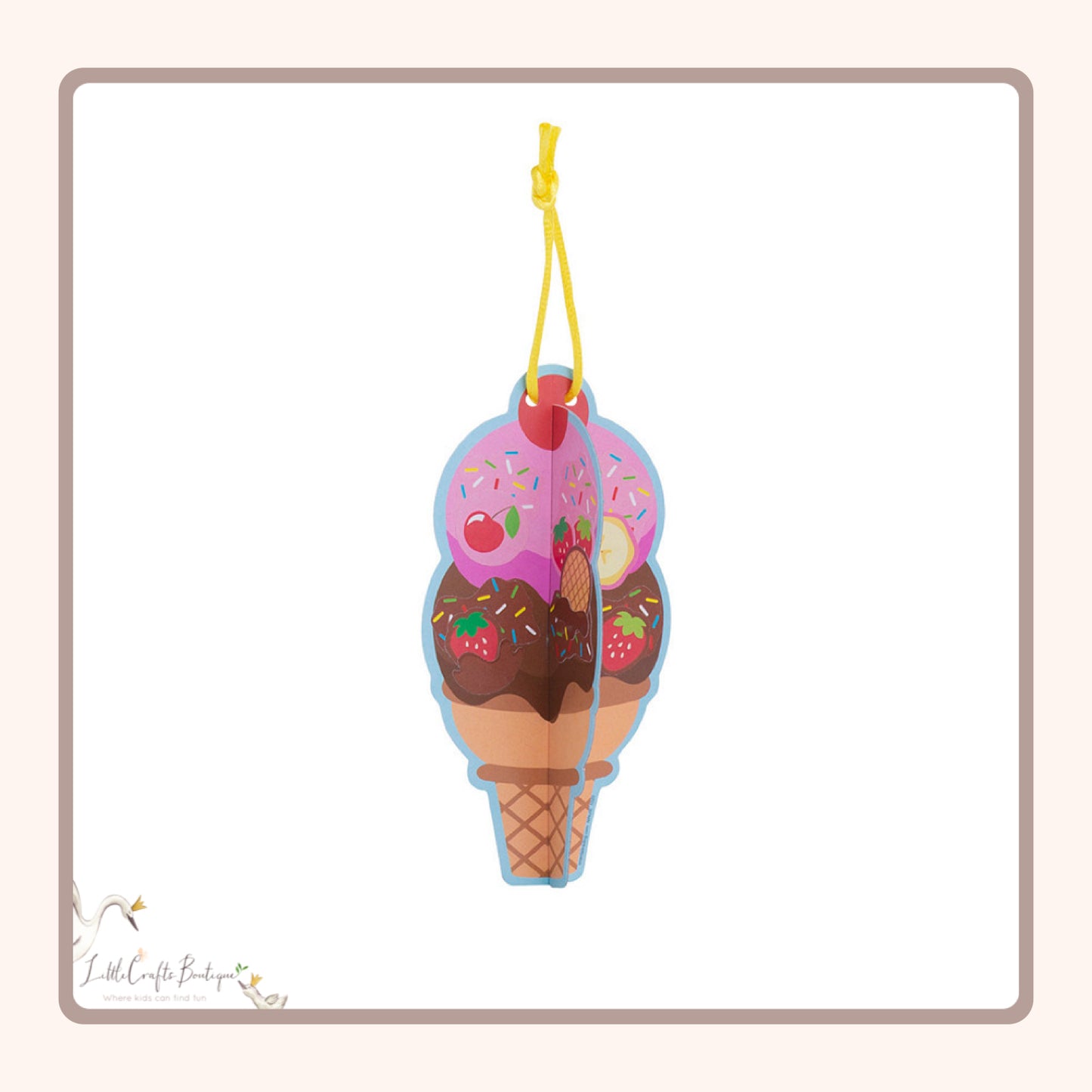 3D Ice Cream Cone With Stickers Craft Kit