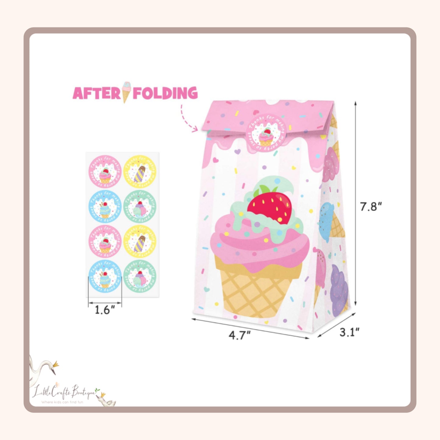 Ice cream paper bag - 12Pc