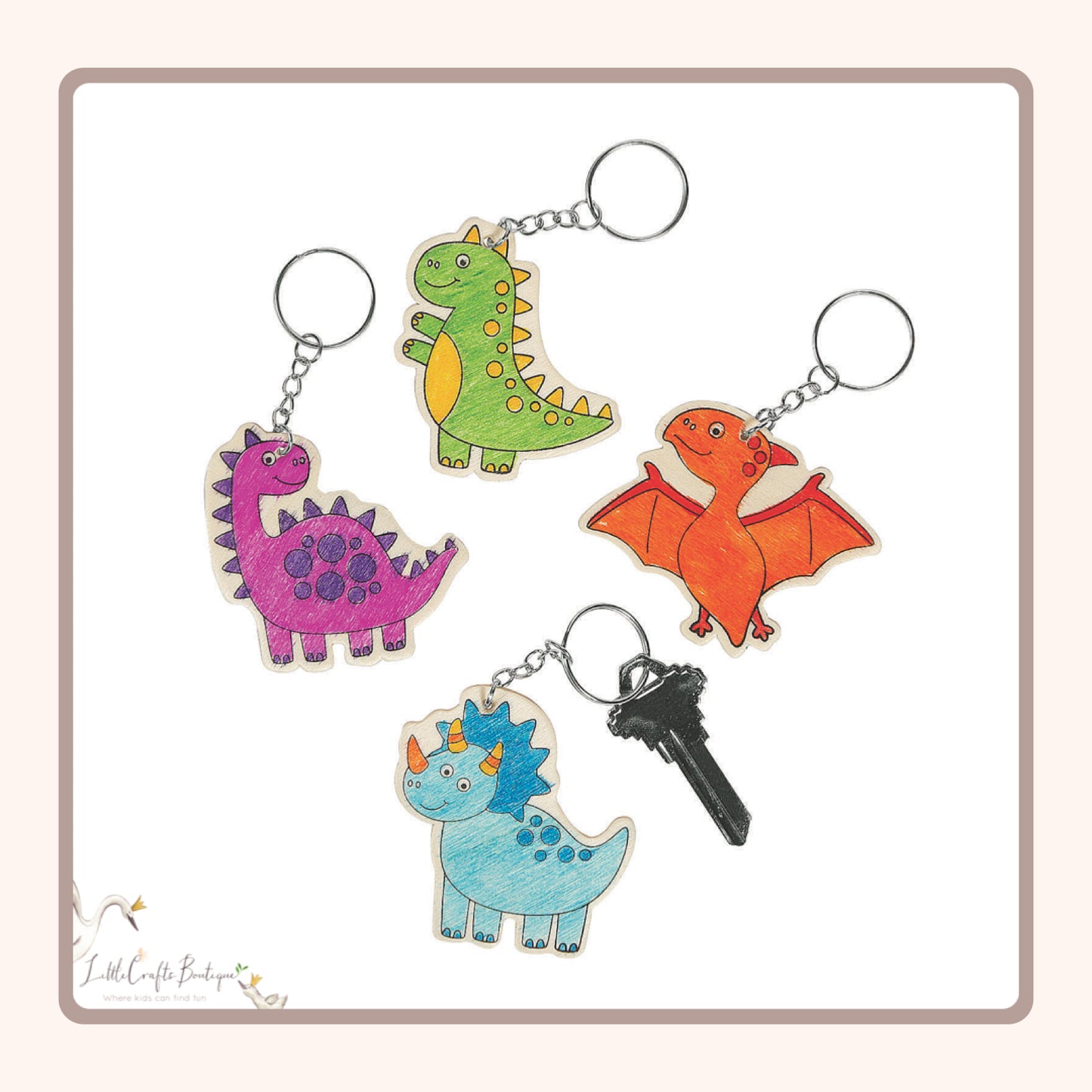 CYO WOOD DINOSAUR KEYCHAINS