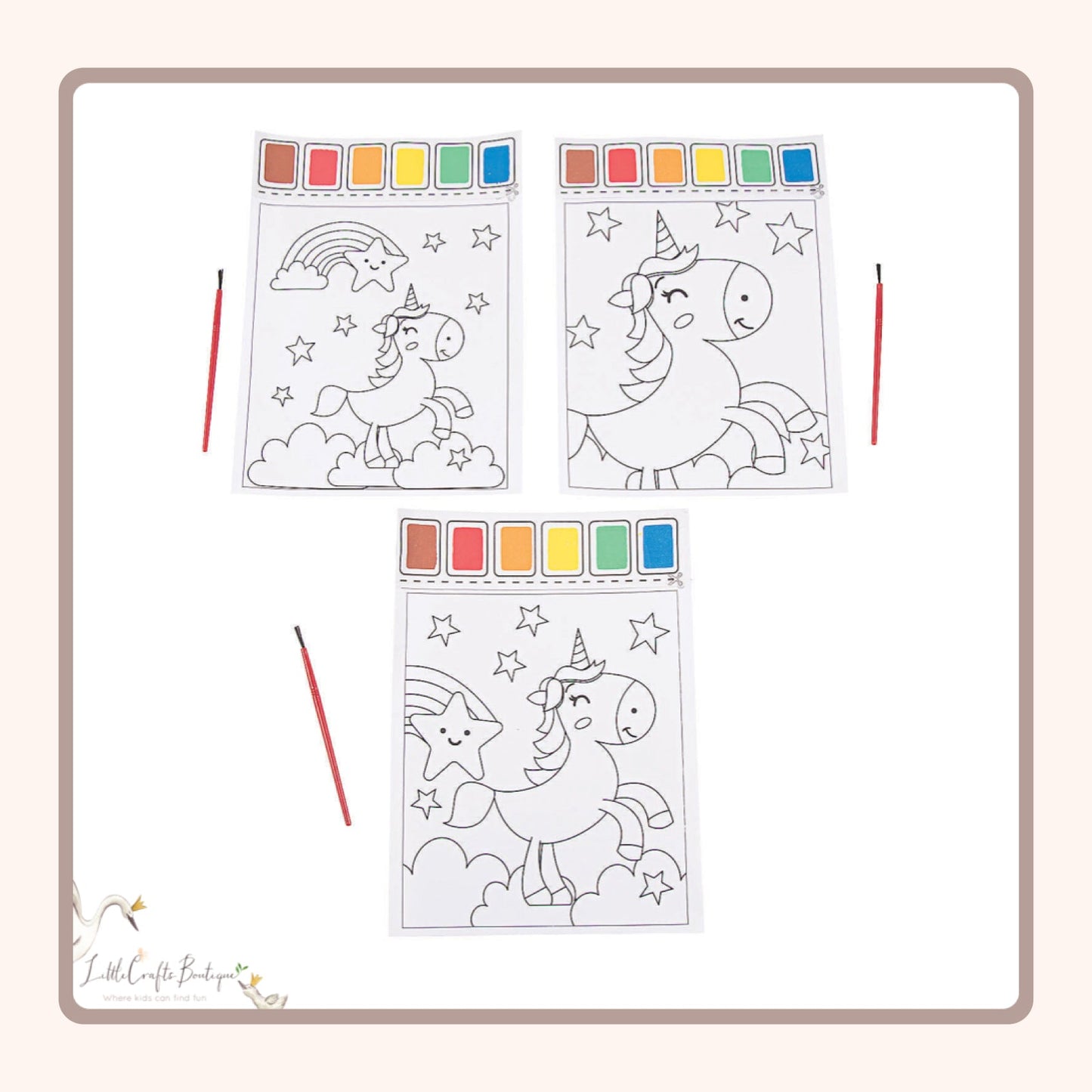 UNICORN PAINT W/ WATER SHEET - 12Pc