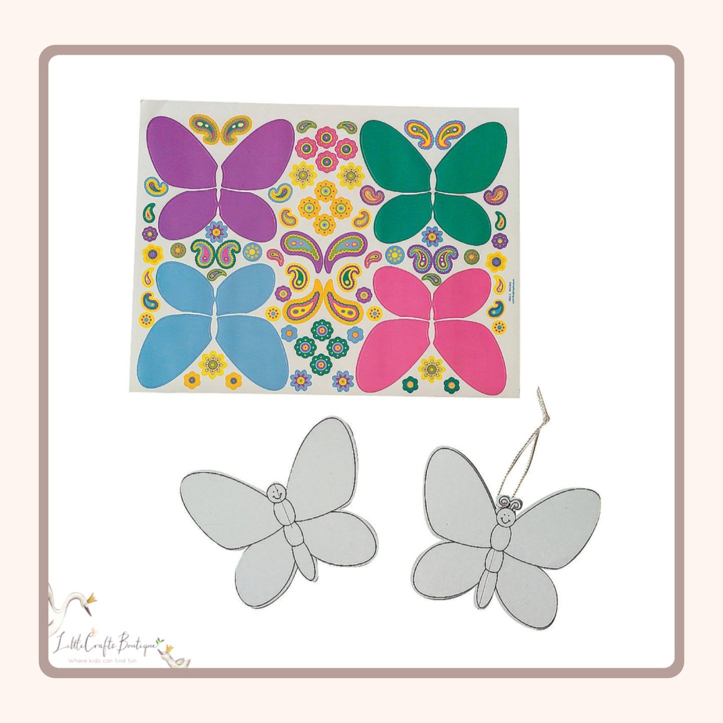 DIY 3D Butterfly Craft with Stickers