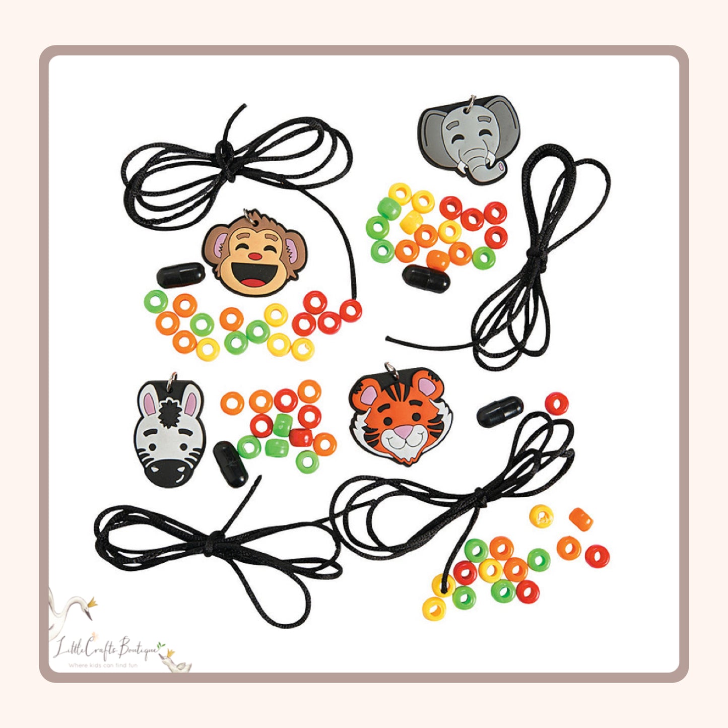 ZOO ANIMAL BEAD NECKLACE CRAFT KIT