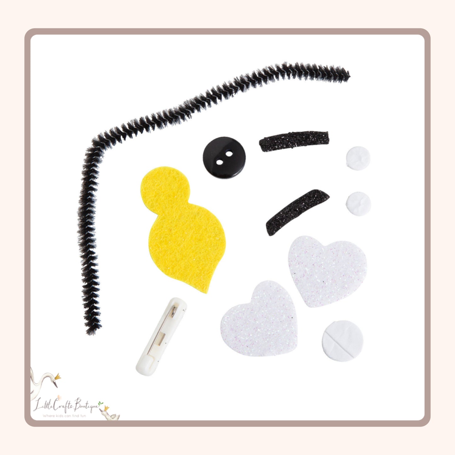 Glitter Felt Bee Pin Craft Kit