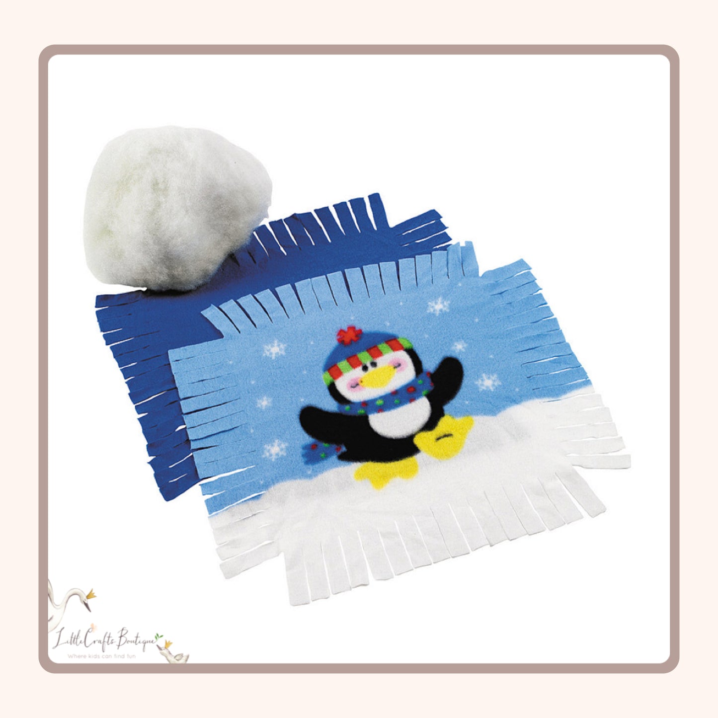 Fleece Penguin Tied Pillow Craft Kit