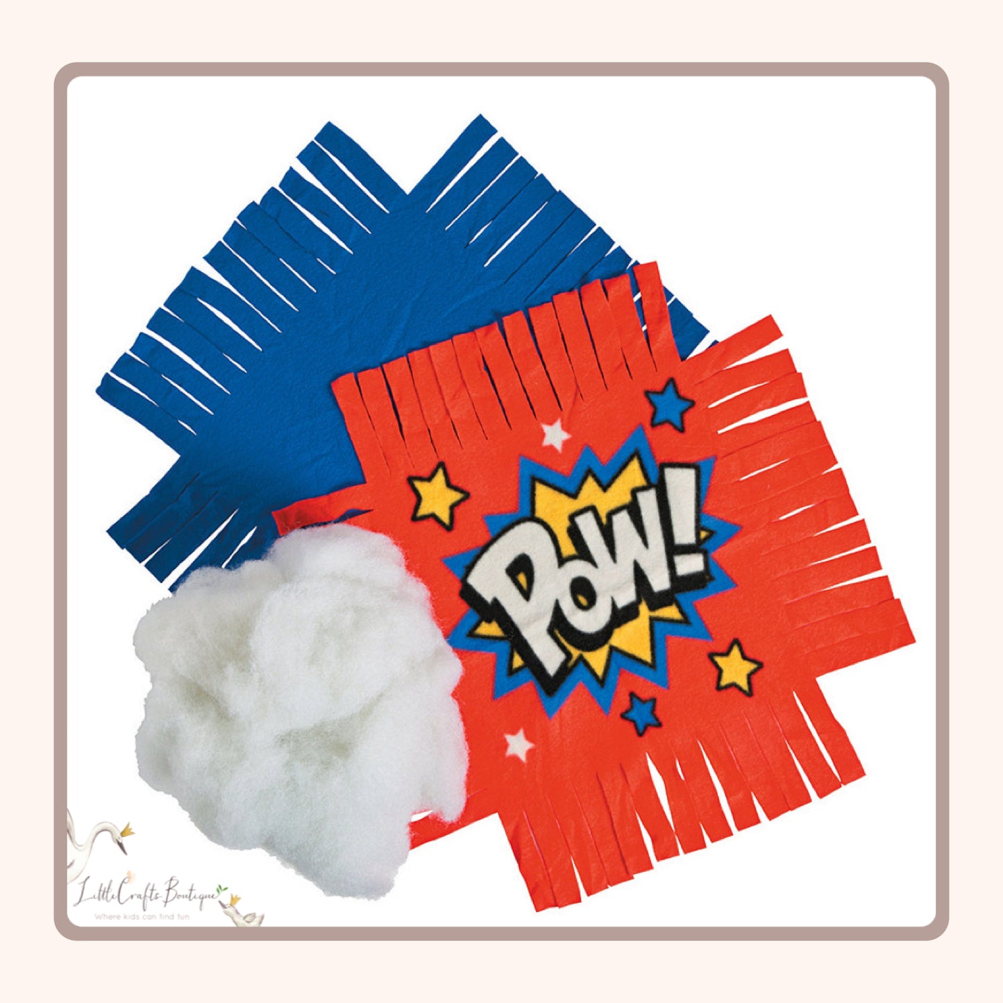 SUPERHERO FLEECE TIED PILLOW CRAFT KIT